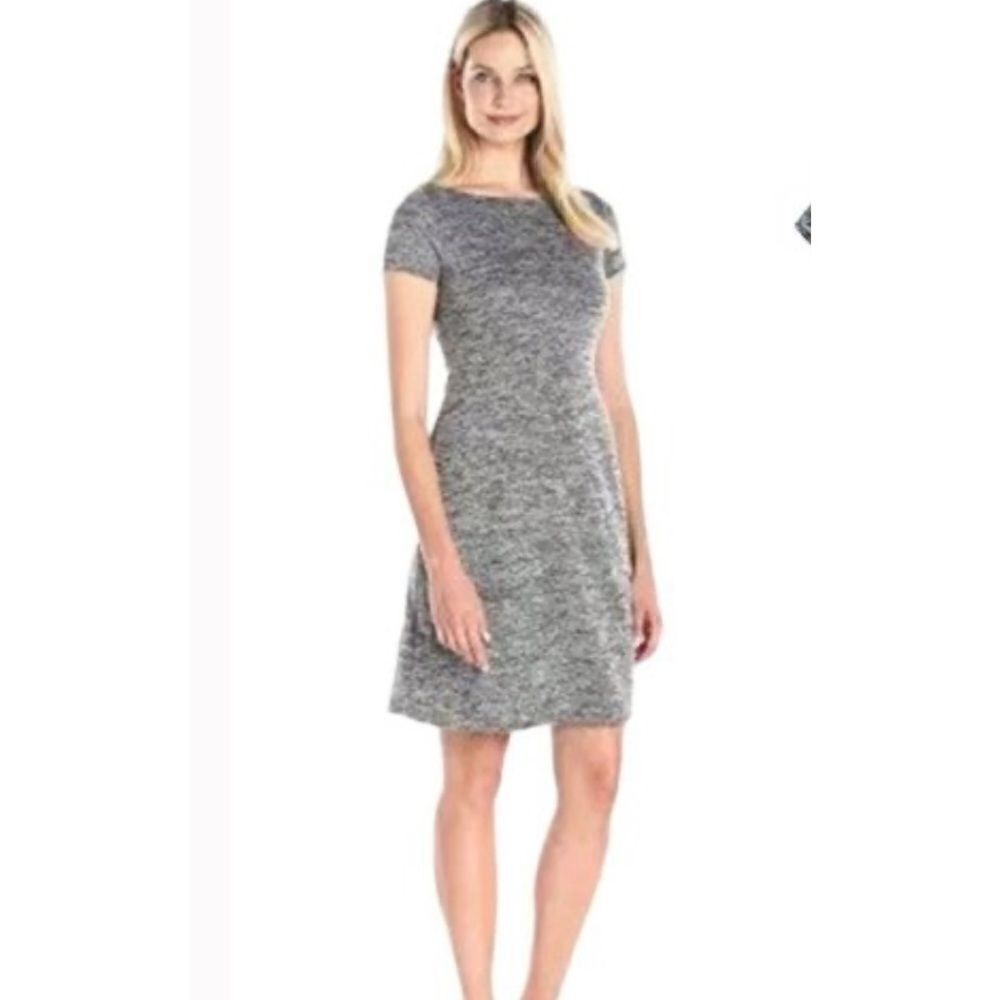 Ivanka Trump Marled Heathered Textured Short Sleeve Fit/Flare Dress NEW size 14